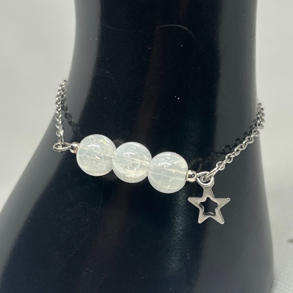 Crackle Quartz Adjustable Bar Bracelet